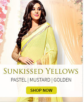 Attires in cheerful shades of Yellow. Explore!