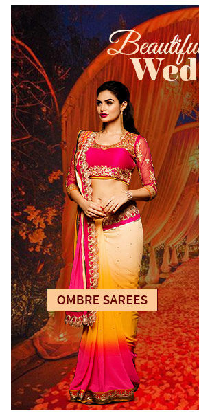 Chiffon, Georgette and Satin Sarees in Ombre shades. Shop! 