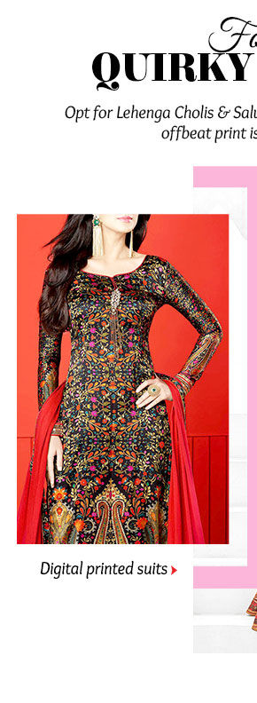 An gorgeous array of Salwar Suits in Digital Print. Buy Now!