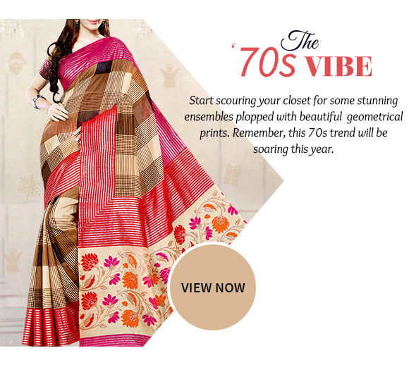 Gorgeous Sarees, Salwar Kameez, Lehenga Cholis & more with floral, geometrical & check prints. Buy Now!