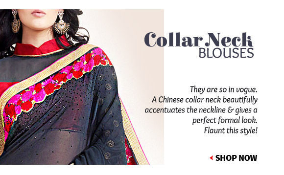 Choose from our inspiring range of Collar Neck Blouses. Buy Now!