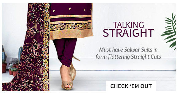 Straight Cut Salwar Suits with embroidery and myriad hues.. Shop!