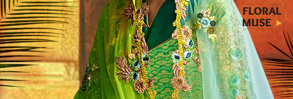 Sarees, Salwar Suits, Lehengas & more in Floral prints. Buy Now!
