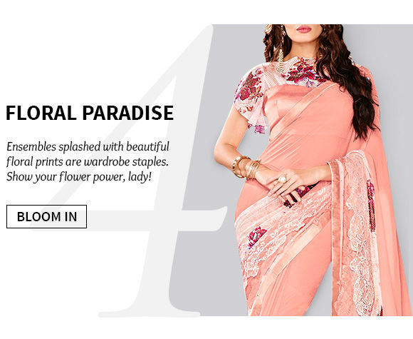 Sarees, Salwar Suits, Lehengas & more in Floral Prints. Buy Now!