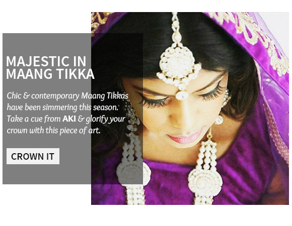 A stunning collection of Maang Tikkas. Shop Now!