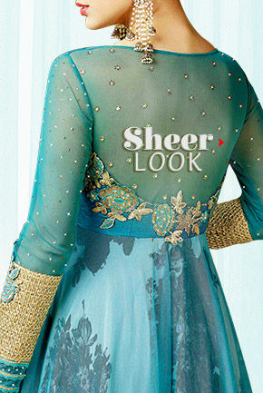 Sheers & Flares: Net Sarees, Anarkalis, Abaya style Suits & Circular Lehengas. Shop Now!