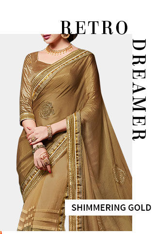 A lovely array of Sarees in Golden hue. Shop Now!
