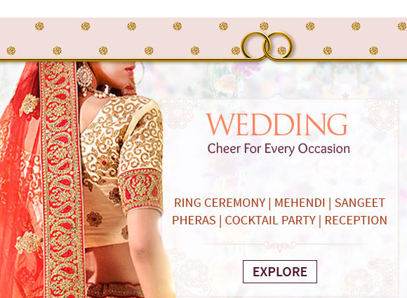 Wedding Closet: Jacket Lehengas, Georgette, Kanchipuram, Gowns, Kurta Pajamas, Gifts & more . Shop!