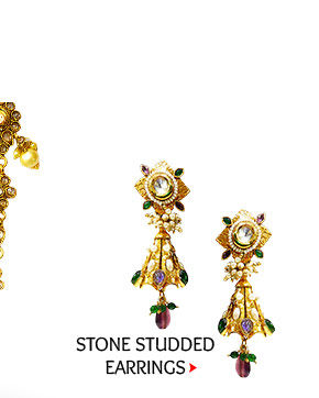 Stone Studded Earring in Multicolor