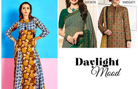 Ethnic Attires with abstract print. Shop!