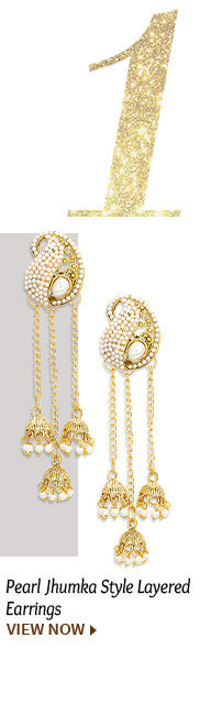 Pearl Jhumka Style Layered Earrings
