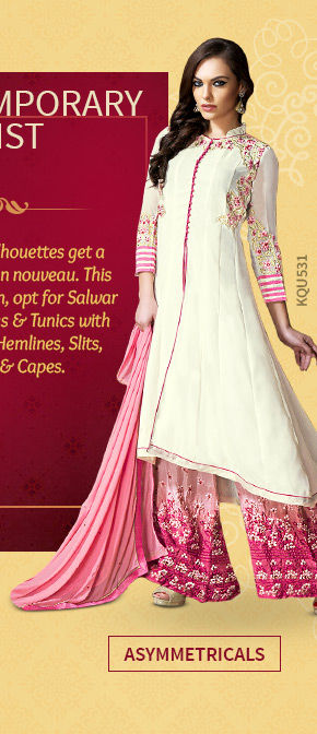 A lovely collection of Attires with Asymmetrical Hemlines. Shop Now!