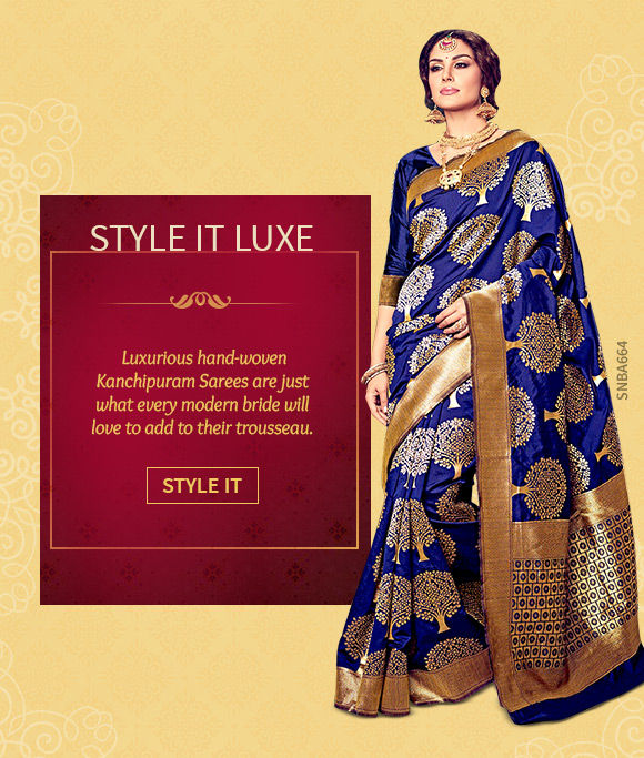 A lovely array of Kanchipuram Sarees. Shop Now!