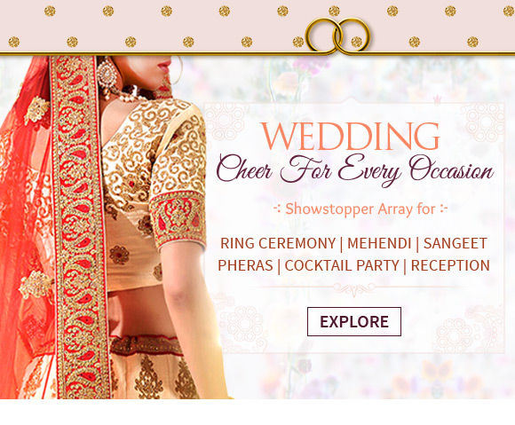 Wedding Closet: Jacket Lehengas, Georgette, Kanchipuram, Gowns, Kurta Pajamas, Gifts & more . Shop!