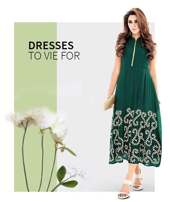 Indo Western Dresses in Georgette in prints or embroidery. Shop!