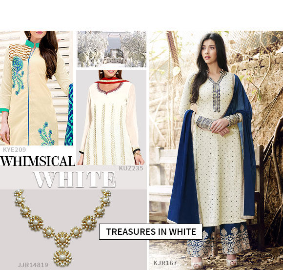 Pick white to look flamboyant this Eid. Pick white to look flamboyant this Eid.
