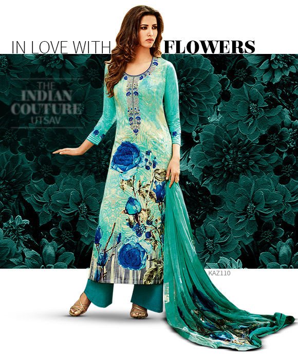 Collection of floral printed and embroidered ensembles. Shop!