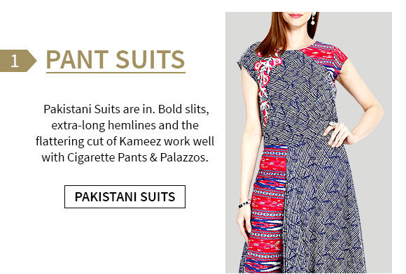 Pakistani Suits with Pants and palazzos. Shop!