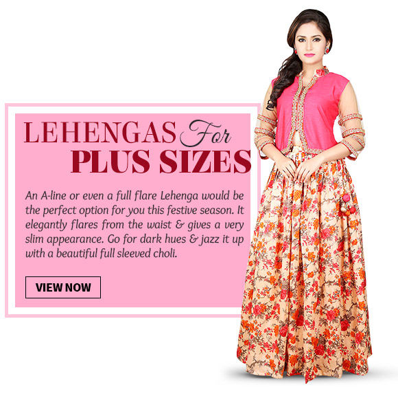 Choose from our wide range of lovely Lehenga Cholis in Plus Size. Buy Now!
