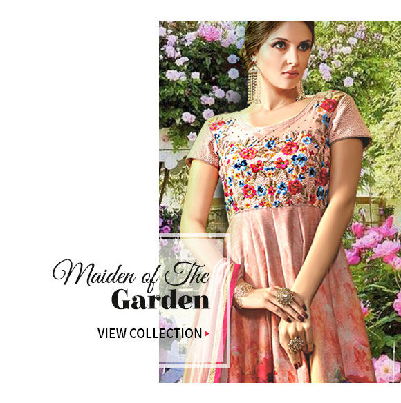 Floral printed Array of Sheer Sarees, Straight Suits, Printed Lehengas & more. Shop!