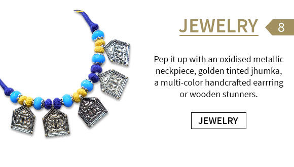 Campus-ready Oxidised, handcrafted or wooden Jewelry to team up with all fusion wear. Shop!