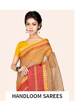 Handloom Sarees in pretty shades. Shop!