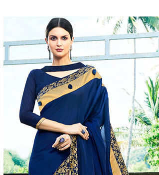 Half-n-Half Sarees in pretty shades. Shop!