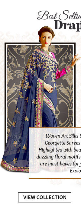 A myriad of gorgeous embroidered Georgette Sarees. Buy Now!