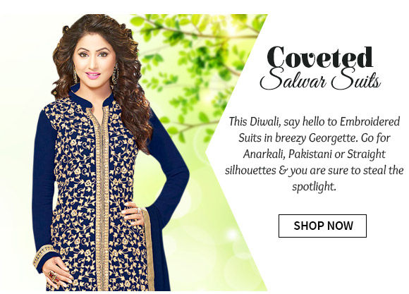 Select from our gorgeous Collection of Embroidered Georgette Salwar Suits. Buy Now! 