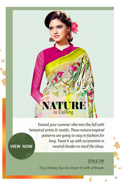 Pick your favorite from our inspiring range of attires with botanical motifs & prints. Buy Now! 