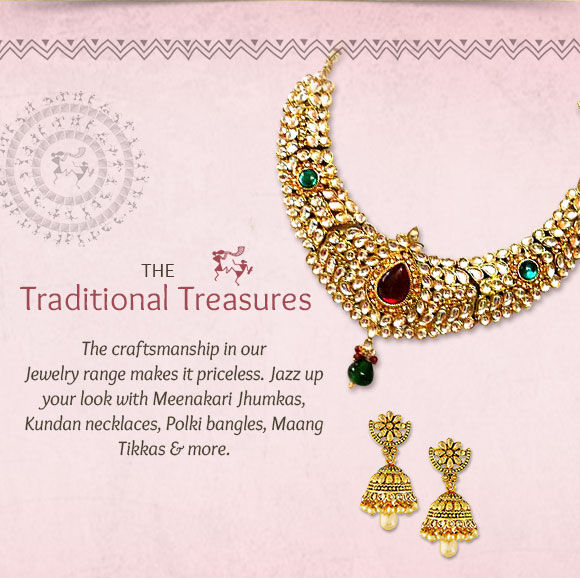 A range of Meenakari Jewelry, Jhumkas & more. Shop!