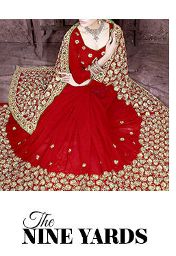 New Arrivals in Georgette Sarees in maroon & red hues. Buy Now!