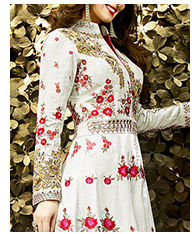 New Arrivals in Art Silk Lehengas with Embroidered Kameez. Buy Now!