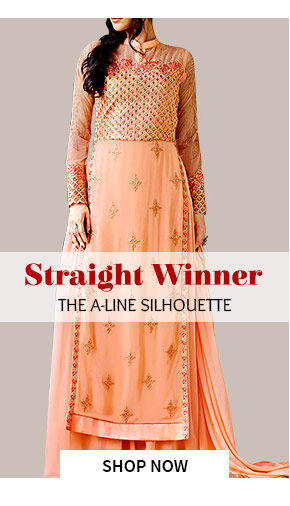 The A-line Silhouette in Salwar Kameez, Lehengas, Lawn Suits, Long Kurtas & more. Shop!