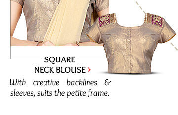 Square Neck Blouse with creative backlines & sleeves. Shop Now!