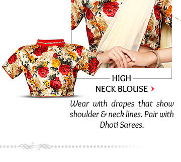 High Neck Blouse to pair with Dhoti Sarees. Shop Now!