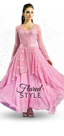 Sheers & Flares: Net Sarees, Anarkalis, Abaya style Suits & Circular Lehengas. Shop!