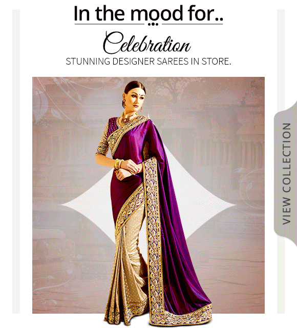Celebration stunning designer sarees in store!