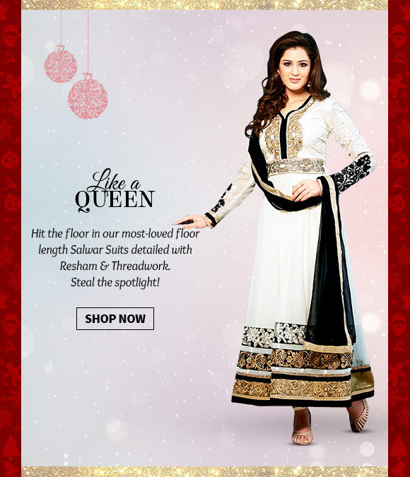 Select from our lovely Collection of floor length Salwar Suits. Buy Now!