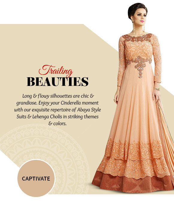 Pick your favorite from our lovely collection of Lehenga Cholis & Abaya Style Suits. Buy Now!
