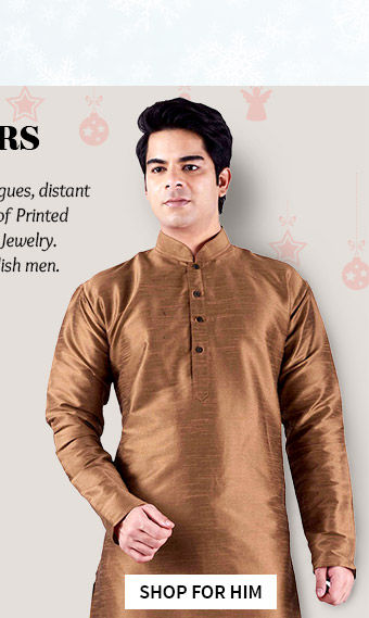 Readymade Silk Kurtas & more for relatives & male colleagues under $50. Shop!