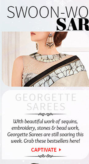 A myriad of gorgeous Georgette Sarees. Buy Now!