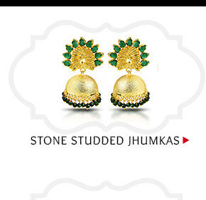 Stone Studded Jhumka Style Earrings. Buy Now!