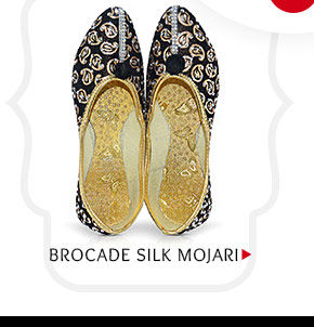 Black Art Brocade Silk Mojari. Buy Now!