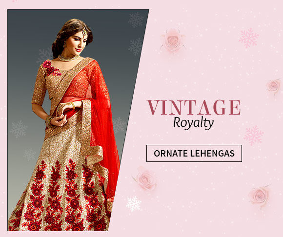 Traditional Lehengas with floral motifs. Shop!
