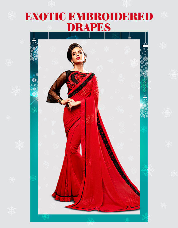 Xmas party edit: Embroidered Sarees. Shop!