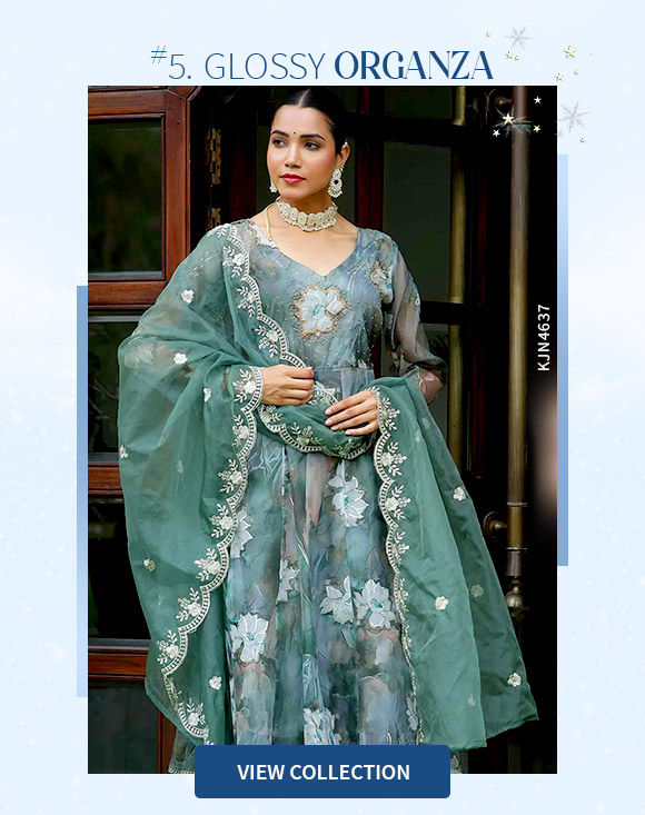 Dress to impress in Oraganza Sarees, Salwar Suits and more. Shop!
